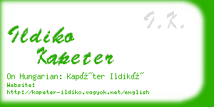 ildiko kapeter business card